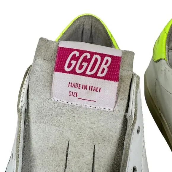 Golden Goose GGDB Hi Star Sneakers 37 7 Zebra Glitter Star Platform Distressed - Picture 7 of 14